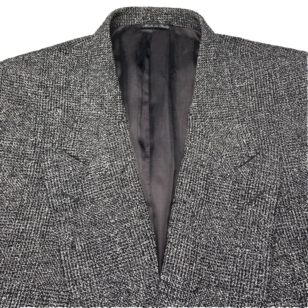 Canali Milano Double Breasted Blazer (44L) 6x2 Salt Pepper Tweed 16410/00